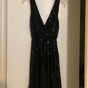 Black dress with v cut